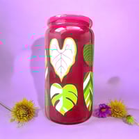 Monstera Leaves 16 OZ Glass Cup
