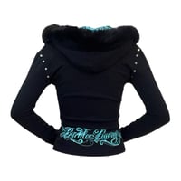 Image 2 of black starkissed hoodie *teal*