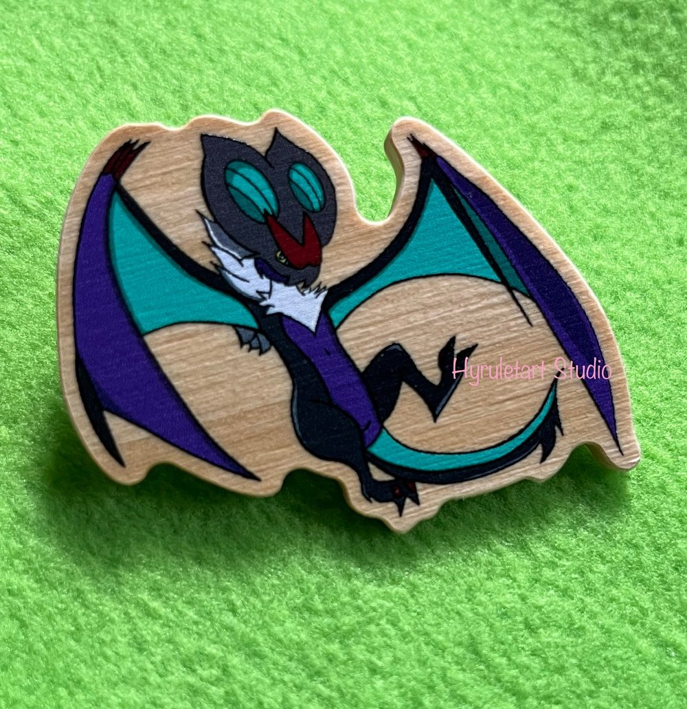 Pocket Monster Noivern Bat Wood Pin