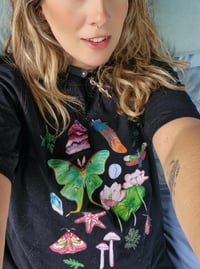 Image 6 of Pisces Nature Chart Black T-shirt