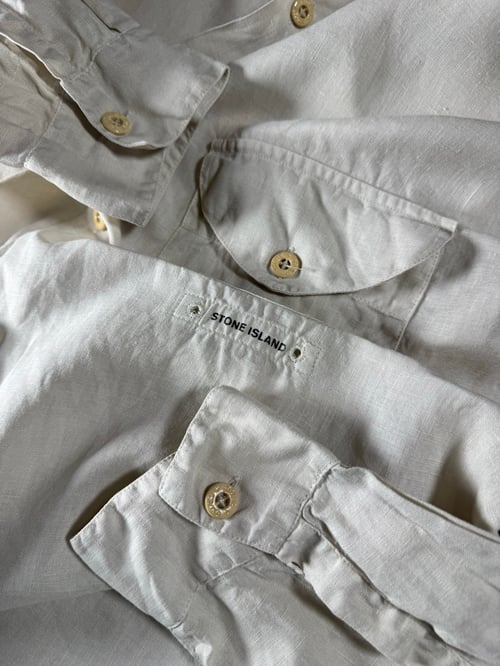 Image of SS 2000 Stone Island Lino Flax Shirt, Size Large
