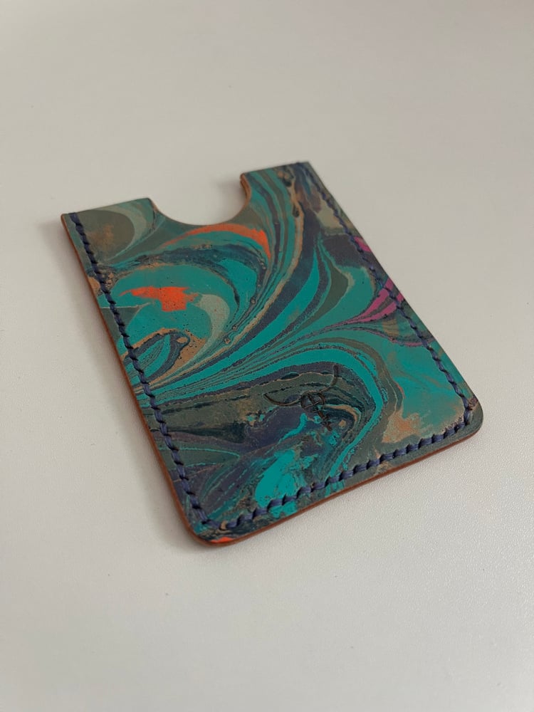 Image of Marbled Cardholder (Blue/Orange)
