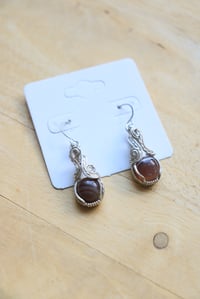 Image 4 of Sterling Silver Botswana Agate Pendant Earrings