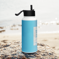 Image 2 of Stainless steel water bottle with a straw lid (Pray for Israel)