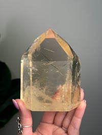Image 1 of XL NATURAL CITRINE WITH BLACK TOURMALINE TOWER -BRAZIL-