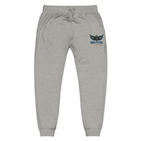 Image 2 of BOSSFITTED Neon Green and Blue  Embroidered Logo Unisex Fleece Sweatpants