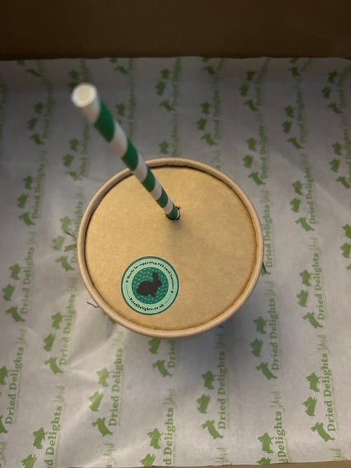 Image of Enrichment drinks cup filled with forage (‘FAKEAWAY RANGE’)