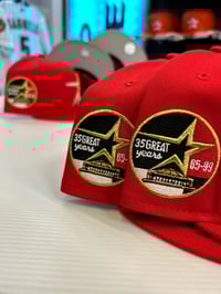 Image 3 of New Era 59Fifty  Front Door Red / Mettalic Gold