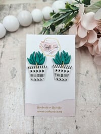 Image 2 of Tribal Potted Plant Polymer Clay Earrings