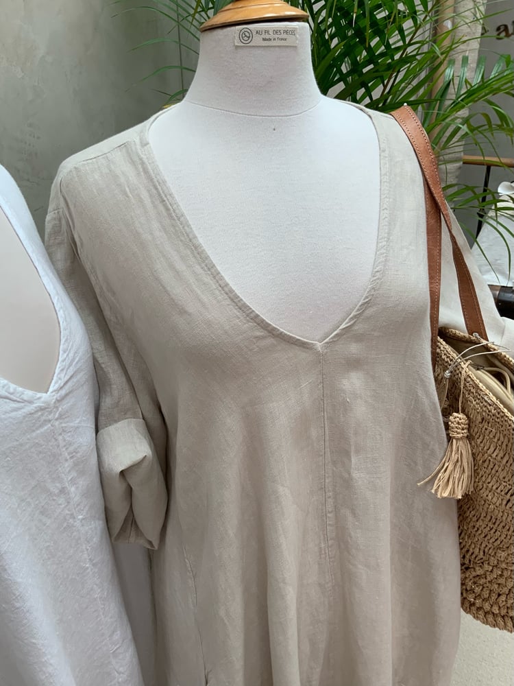 Image of Robe En Lin Alizé Beige