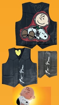 Image 3 of it’s ok Charlie Brown 100% leather Vest