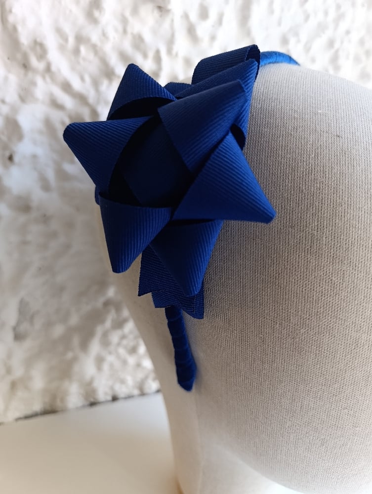 Image of Cerchietto coccarda blu elettrico 