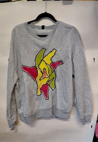 Image 1 of 1/1 sweater (hand sewn design) grey- large