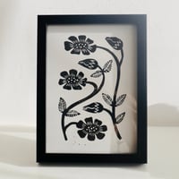 Image 3 of 'Flowers Growing' Linocut
