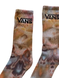 Image 2 of L/XL Adult VANS Hand-Dyed Crew Socks in Golden Watercolor Ice Dye