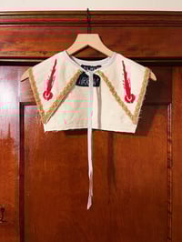 Image 1 of THE COMET COLLAR cream and red edition