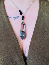 Image 4 of 🍄🌿Mushroom Terranium Obsidian Crystal Amulet 🌿🍄Large 