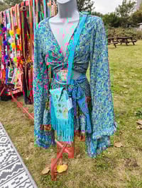 Image 2 of Stevie Co ord set -turquoise and red