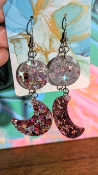 Image 4 of Pink Moon Stacked Dangles 