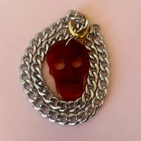 Image 5 of XL Agate Skull Necklace on Chunky Chain
