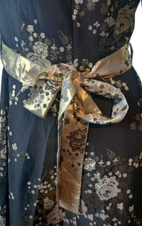 Image 9 of Miss MEHIR Dress 1970s Style Evening Maxi Gold & Black Floral Size S