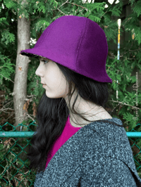 Image 12 of Purple Wool Blend Hat With Gothic Lining 
