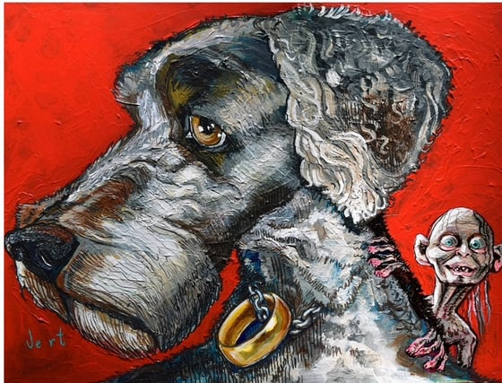 Image of 16x20 CUSTOM PET PAINTING ON CANVAS- from photos