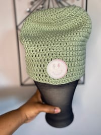 Image 1 of Smiley Face Slouchy Beanie - Adult