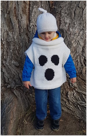 Image of Little Boo Ghost Costume Knitting Pattern 