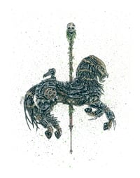Carousel of Nightmares Predator Horse 11x14 Signed Art Print