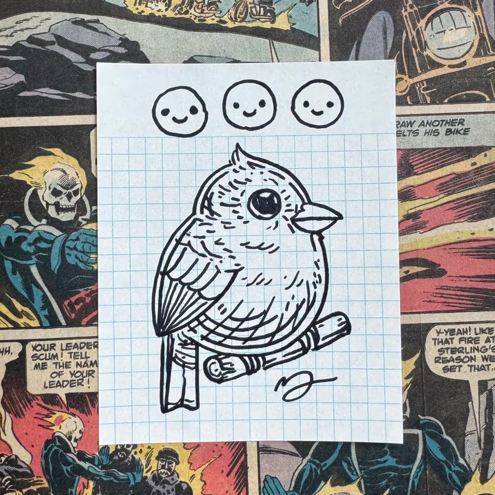 Image of Fat Bird Sharpie Sketch #205