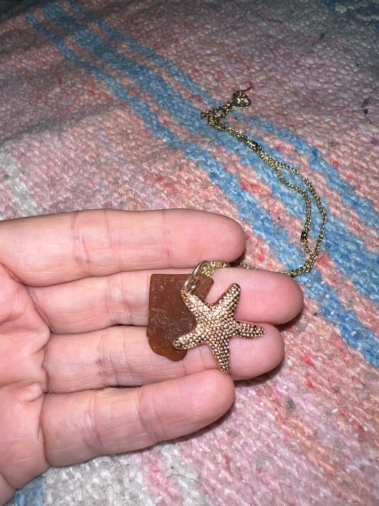 Image of starfish sea glass necklace 