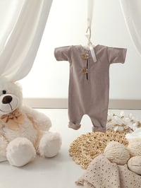 Image 1 of Luke newborn romper - short sleeves - cold dark beige