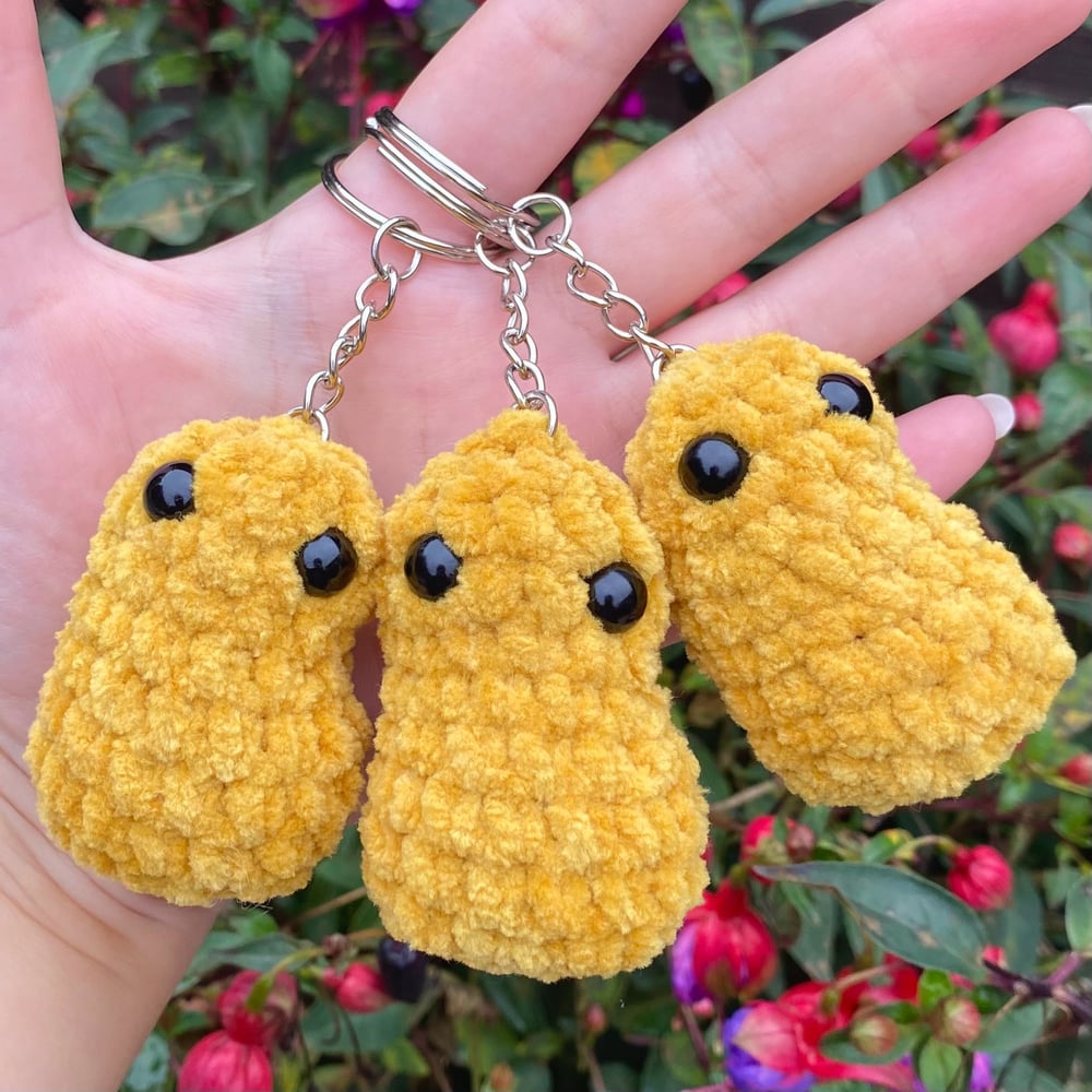 Image of Crochet Chicken Nugget Keyring