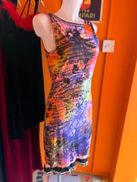 Image 1 of Electric Graffiti Abstract Mesh Dress M