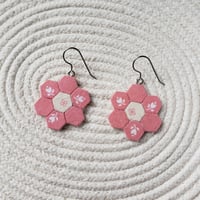 Pink and White Earrings