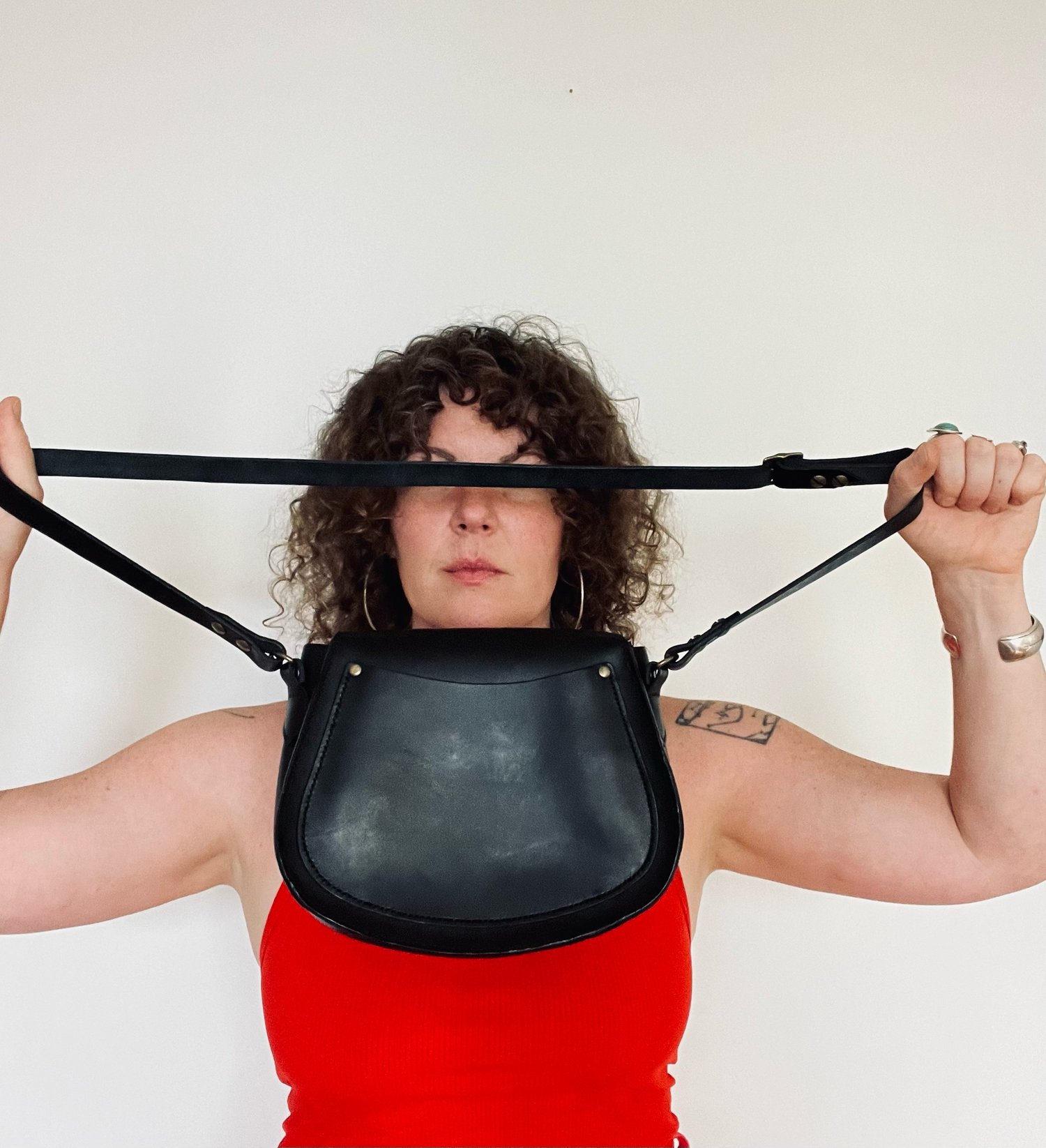 Image of Black Crossbody Saddle Bag