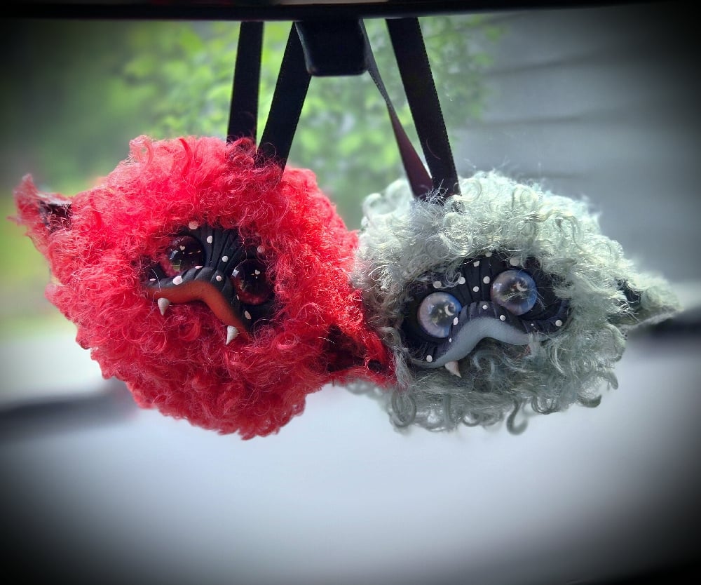 Image of Gray Beastie Car Charm