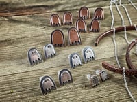 Image 4 of Bitty Ghost Posts - Mixed Metal: Sterling Silver and Copper 