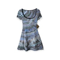 Image 1 of XS 90's Babydoll Mini Dress in Stone Agate Ice Dye