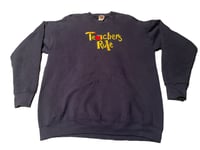 Image 1 of Teachers Rule Navy Embroidered Crewneck (XL)