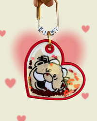 Image 1 of Simi Amor confetti shaker - Embroidered Bag Tag keychain