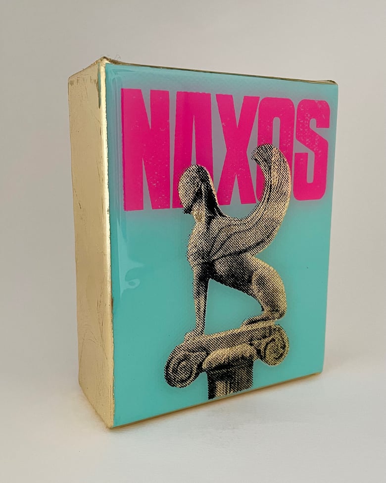 Image of Naxos Sphinx Aqua/Pink/Gold leaf 
