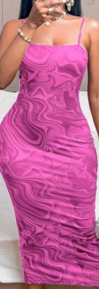 Image 1 of  Marble Print Cami Bodycon Dress