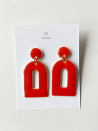 Paire de boucles d'oreilles céramique ARCHICA XXL orange sanguine 