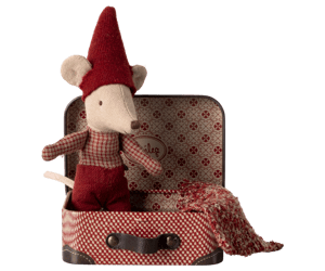 Image of Maileg Christmas Mouse Baby in Suitcase