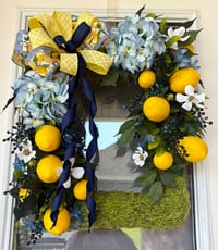 Image 4 of Lemon blueberry summer moss wreath