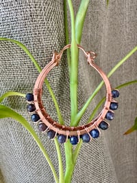 Sapphire (Copper) Swing Earrings