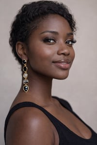 Image 1 of Black Fashion Earrings