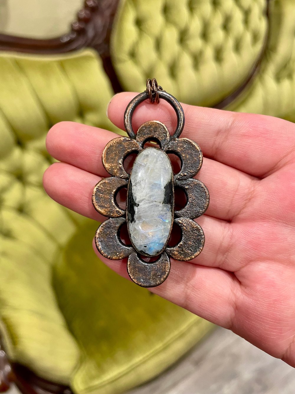 Moonstone Flower Power Pendant